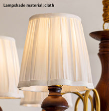 Load image into Gallery viewer, 6 lamp holders American fabric chandelier LED room lamp hall lamp
