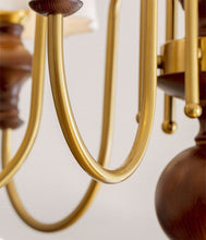 Load image into Gallery viewer, 6 lamp holders American fabric chandelier LED room lamp hall lamp
