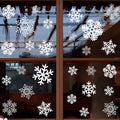 27-piece white snowflake static window cling set for Christmas glass decoration