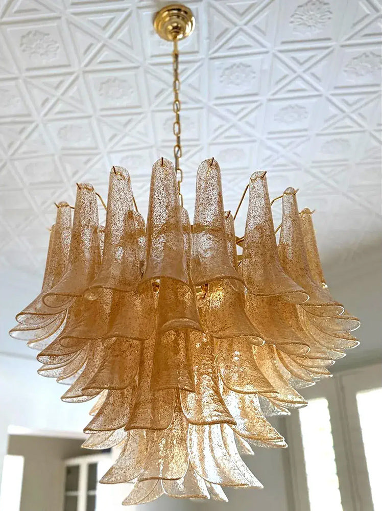 Clear Gold Petali Selle designer living room chandelier dining room hotel lamp