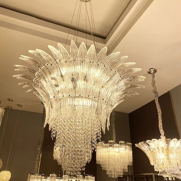 Vintage crystal chandelier Murano hall main light