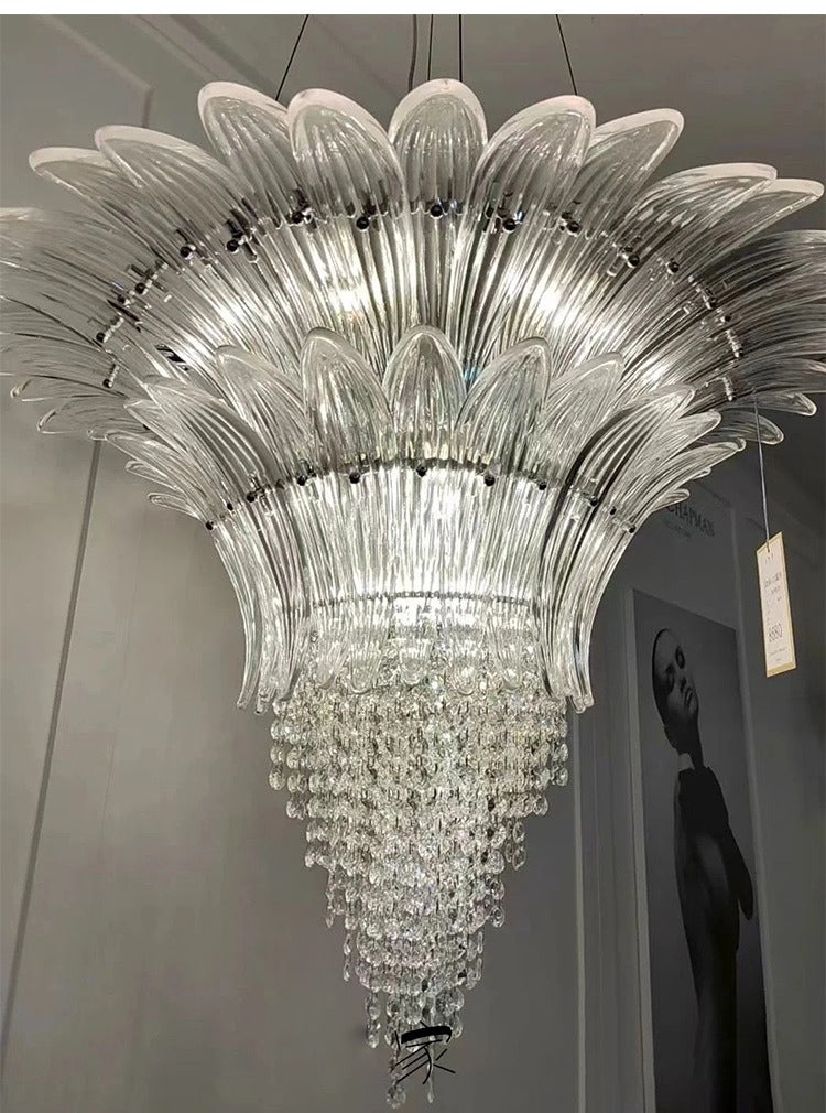 Vintage crystal chandelier Murano hall main light