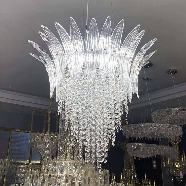 Vintage crystal chandelier Murano hall main light