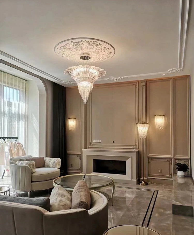 Vintage crystal chandelier Murano hall main light