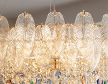 Load image into Gallery viewer, Golden round crystal lamp American style chandelier bedroom dining room lamp
