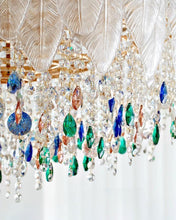 Load image into Gallery viewer, Golden round crystal lamp American style chandelier bedroom dining room lamp
