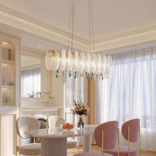 Load image into Gallery viewer, Golden rectangular restaurant crystal lamp American style chandelier
