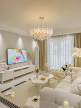 Load image into Gallery viewer, Golden round crystal lamp American style chandelier bedroom dining room lamp
