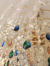 Load image into Gallery viewer, Golden round crystal lamp American style chandelier bedroom dining room lamp
