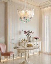 Load image into Gallery viewer, Golden round crystal lamp American style chandelier bedroom dining room lamp
