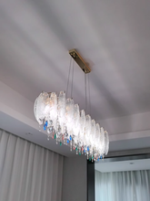 Load image into Gallery viewer, Golden rectangular restaurant crystal lamp American style chandelier
