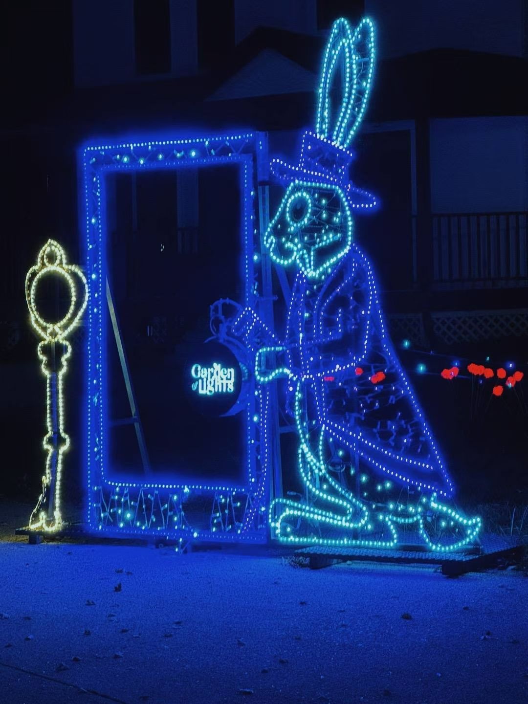 Easter rabbit LED motif light display for spring garden and commercial decoration