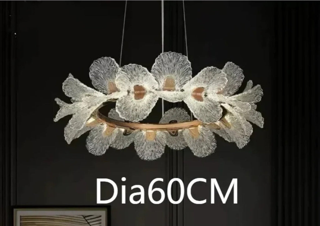 Florae glass flower chandelier Dia60CM white light