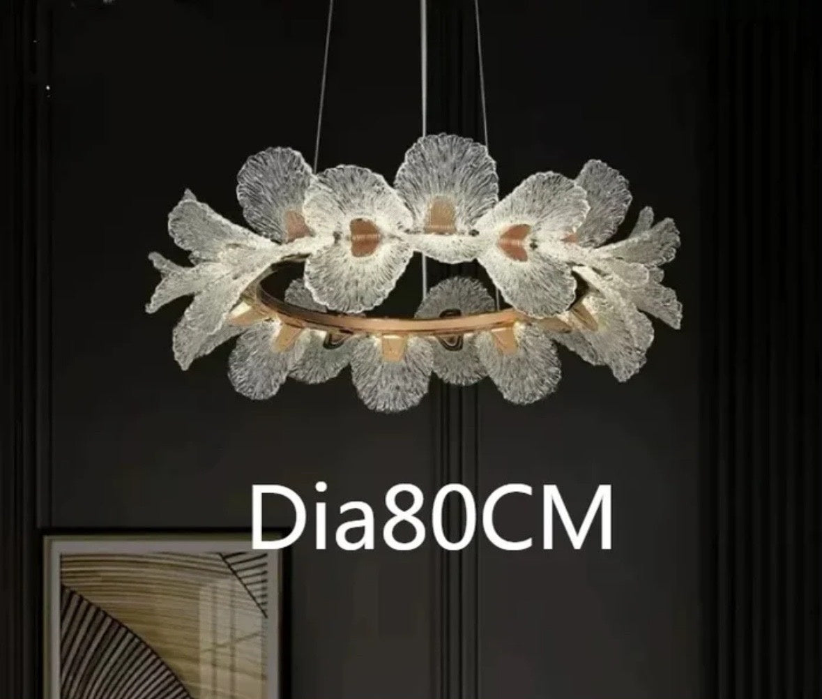Florae glass flower chandelier Dia80CM white light