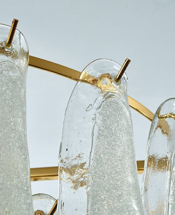 French vintage glass chandelier green