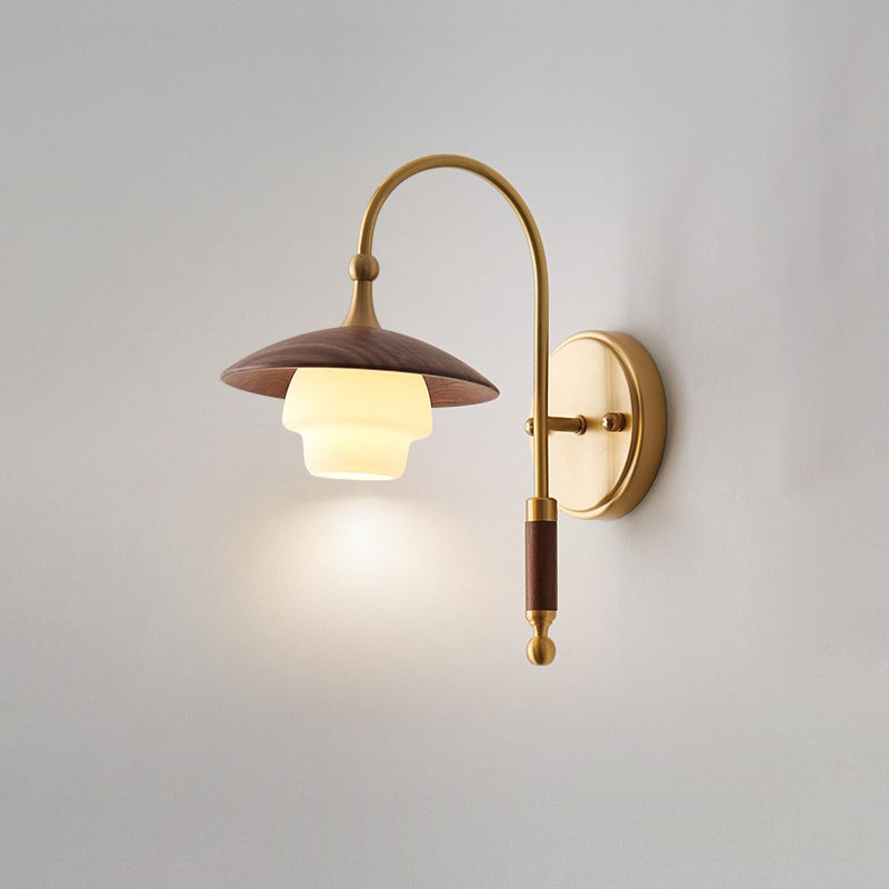 Copper glass LED wall lamp