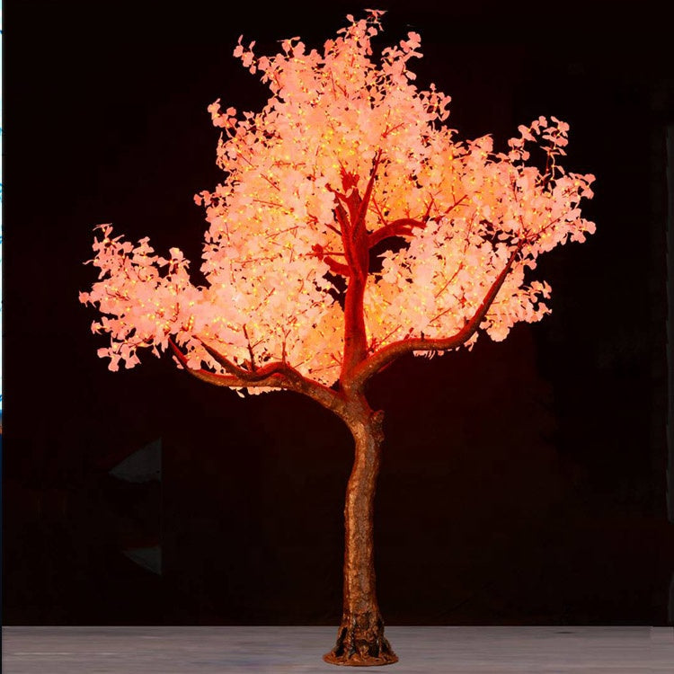 Daytime view of high simulation ginkgo tree light showing realistic trunk texture and leaf shape for commercial decor