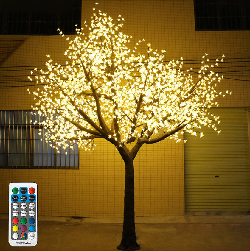 RGBW LED cherry blossom tree light 4.5m (14.8ft) night view, 4165 LEDs, outdoor IP65 for commercial decoration