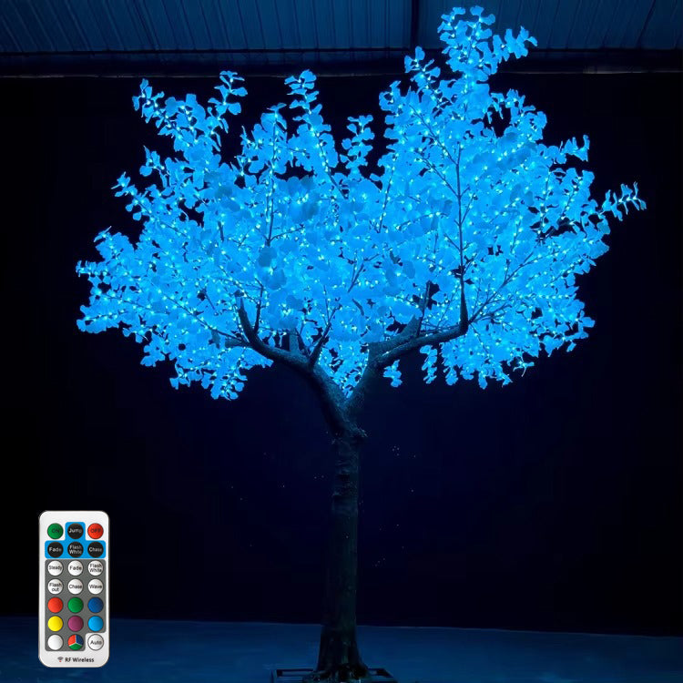 RGBW LED ginkgo tree light 4.5m (14.8ft) night view, 4165 LEDs, outdoor IP65 for commercial decoration
