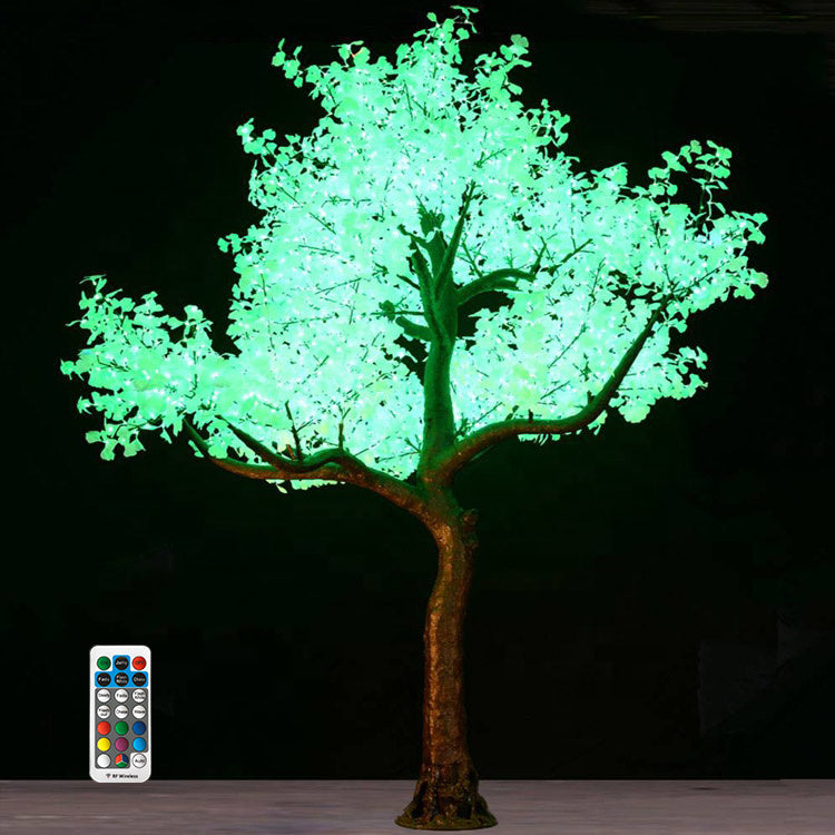 RGBW LED ginkgo tree light 4.5m (14.8ft) night view, 4165 LEDs, outdoor IP65 for commercial decoration