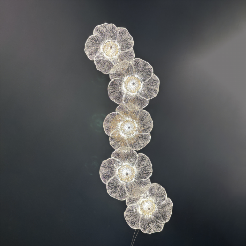 Glass wall lamp creative design flower lamp