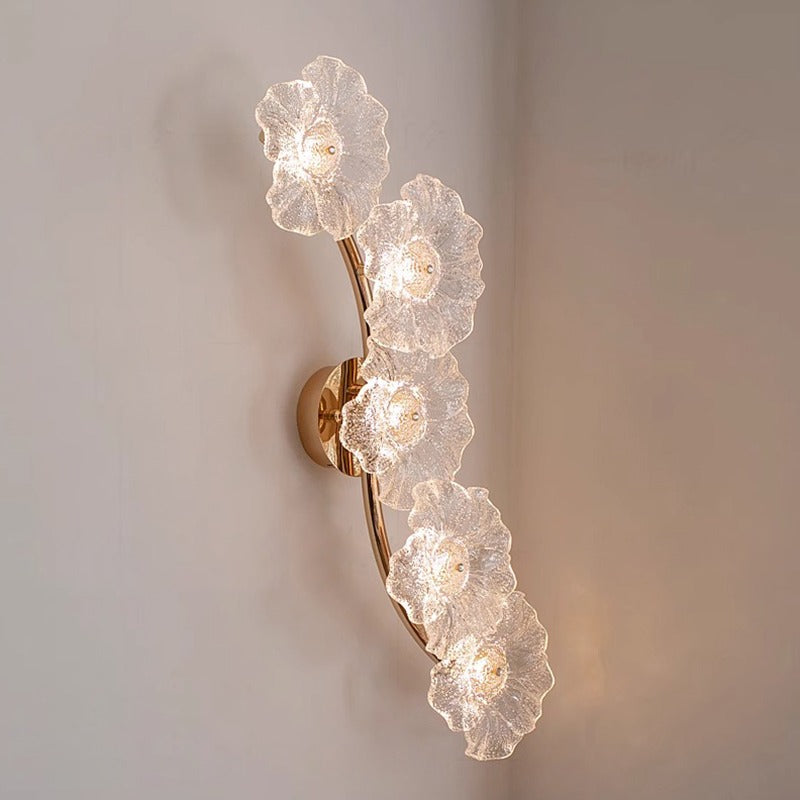 Glass wall lamp creative design flower lamp