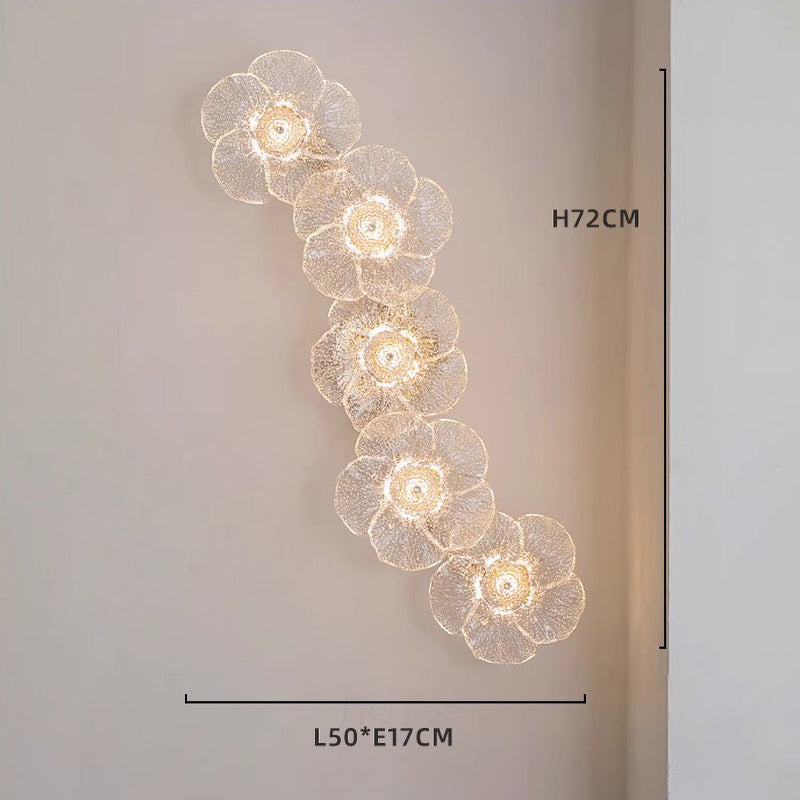 Glass wall lamp creative design flower lamp