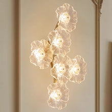 Load image into Gallery viewer, Warm white 6 flowers glass wall lamp creative design flower lamp
