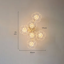 Load image into Gallery viewer, Warm white 6 flowers glass wall lamp creative design flower lamp
