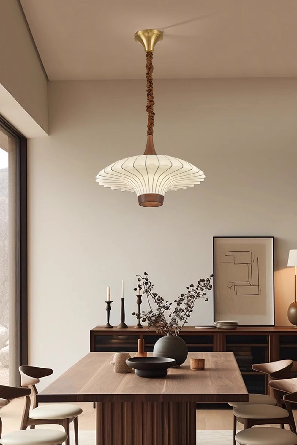 Vintage walnut copper room dining room study chandelier