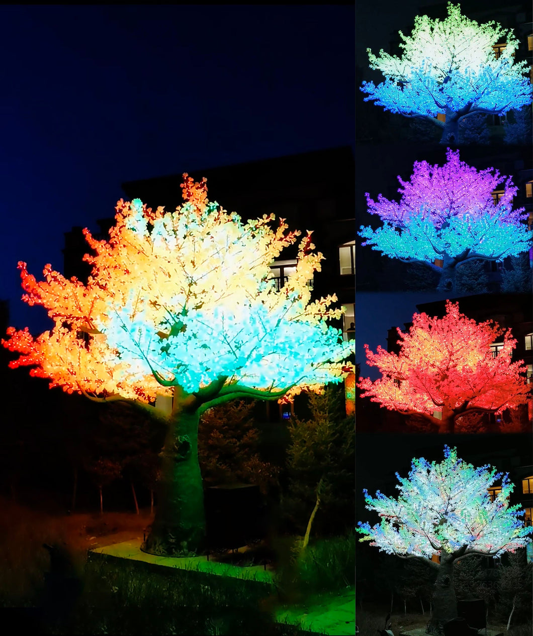 DMX512 smart controlled Multi color LED Ginkgo tree lights Height:4m(13ft)