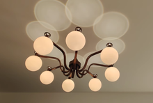 Load image into Gallery viewer, 3 4 6 8 light large chandelier magic bean chandelier round glass chandelier
