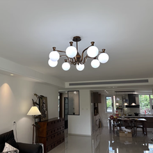 Load image into Gallery viewer, 3 4 6 8 light large chandelier magic bean chandelier round glass chandelier
