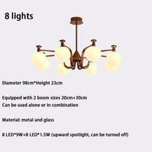 Load image into Gallery viewer, 3 4 6 8 light large chandelier magic bean chandelier round glass chandelier
