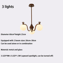 Load image into Gallery viewer, 3 4 6 8 light large chandelier magic bean chandelier round glass chandelier
