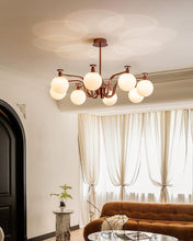 Load image into Gallery viewer, 3 4 6 8 light large chandelier magic bean chandelier round glass chandelier
