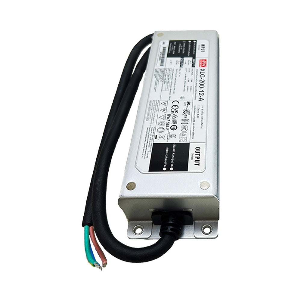 Mean Well XLG-200-12-A 12V LED driver label for outdoor LED floodlights