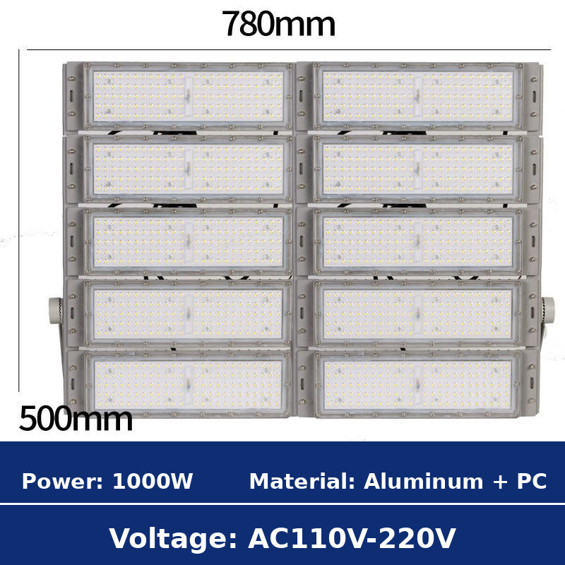1000W Modular LED Flood Light 780x500mm AC110V-220V Specification