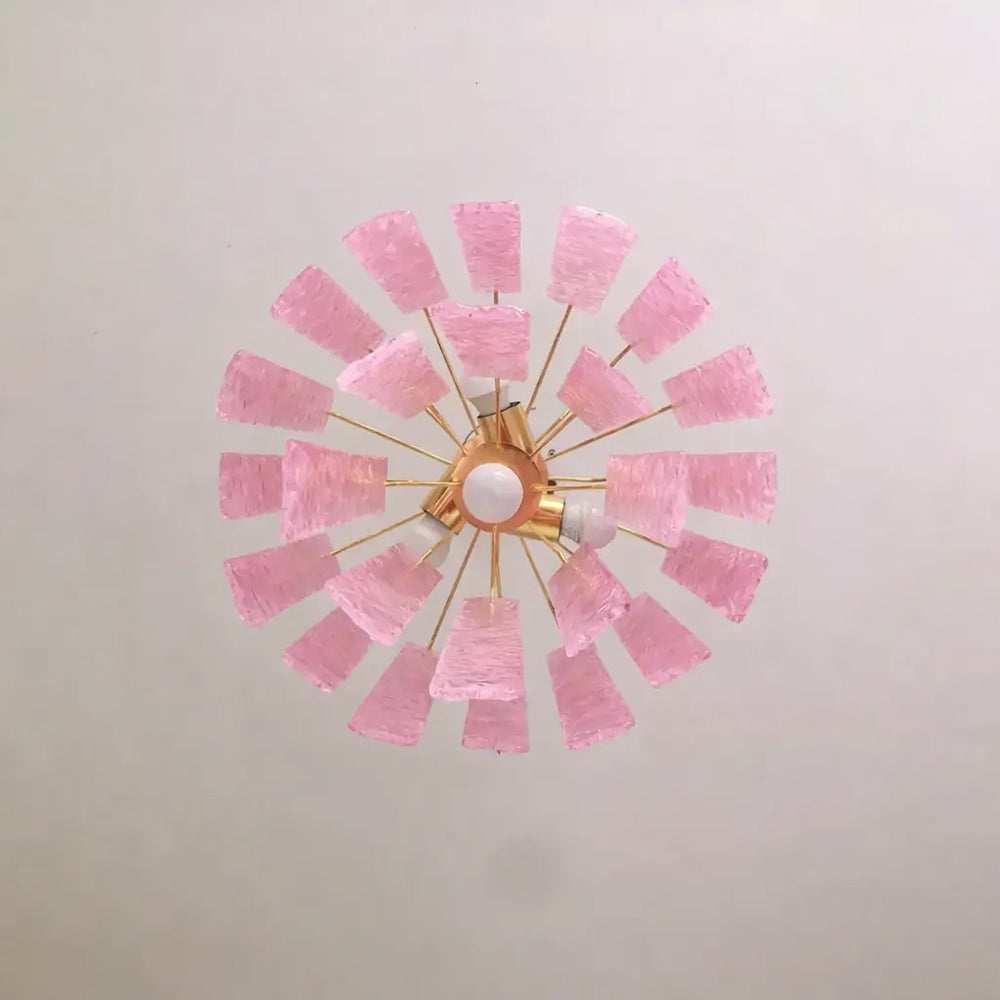Pink Murano Glass Sputnik designer living room chandelier dining room hotel lamp