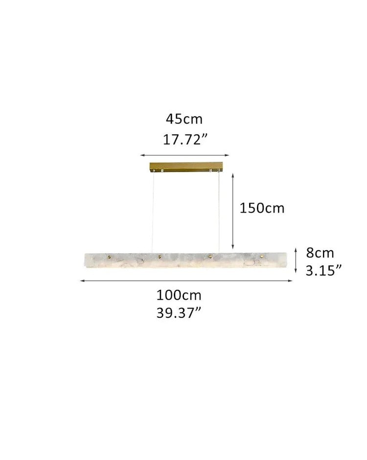 100cm linear alabaster pendant light dimensions 39.37 inches