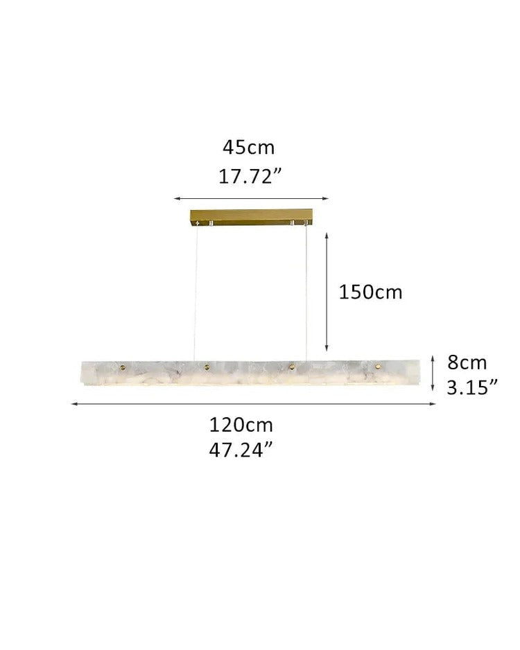 120cm linear alabaster pendant light dimensions 47.24 inches