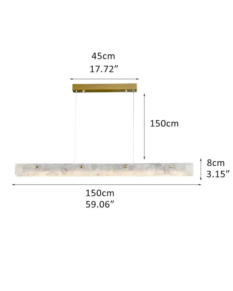 150cm linear alabaster pendant light dimensions 59.06 inches