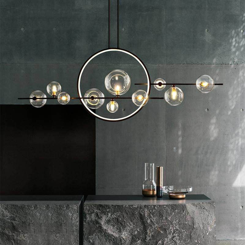 Modern glass ball chandelier for dining room and kitchen island