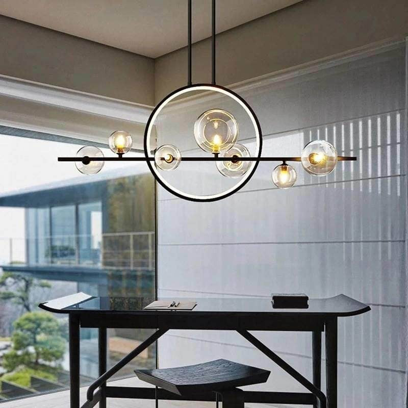 Modern glass ball chandelier for dining room and kitchen island