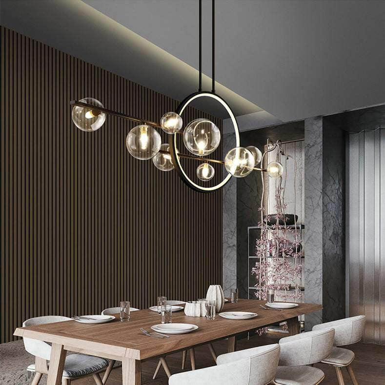 Modern glass ball chandelier for dining room and kitchen island