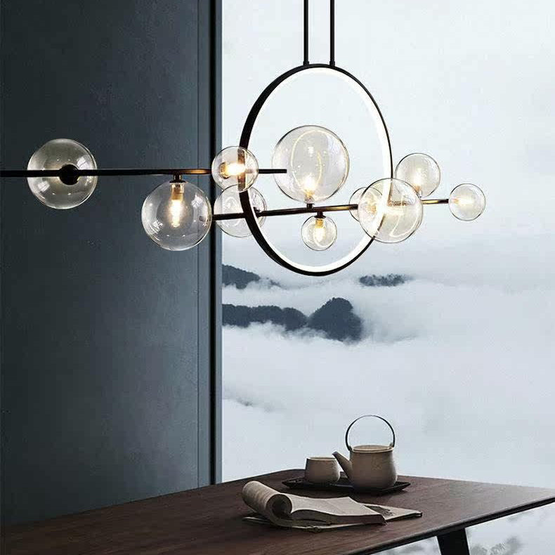 Modern glass ball chandelier for dining room and kitchen island