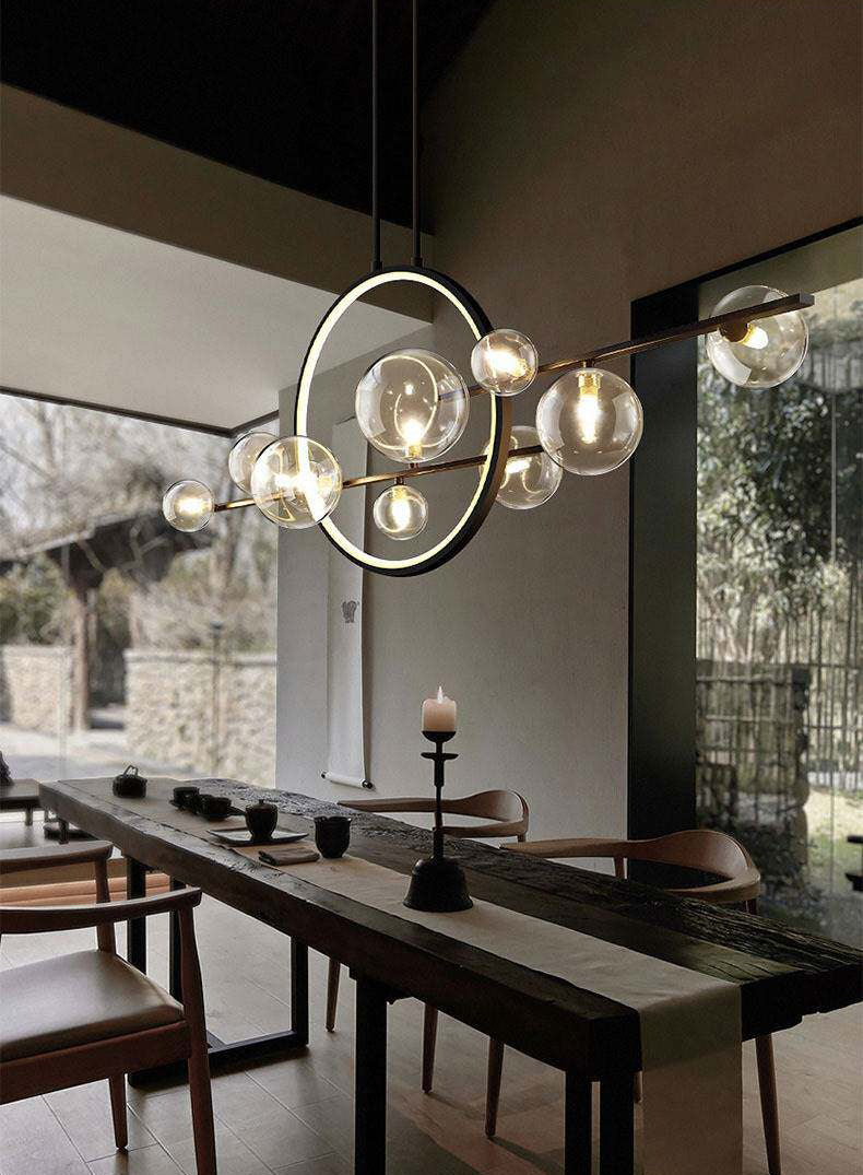 Modern glass ball chandelier for dining room and kitchen island