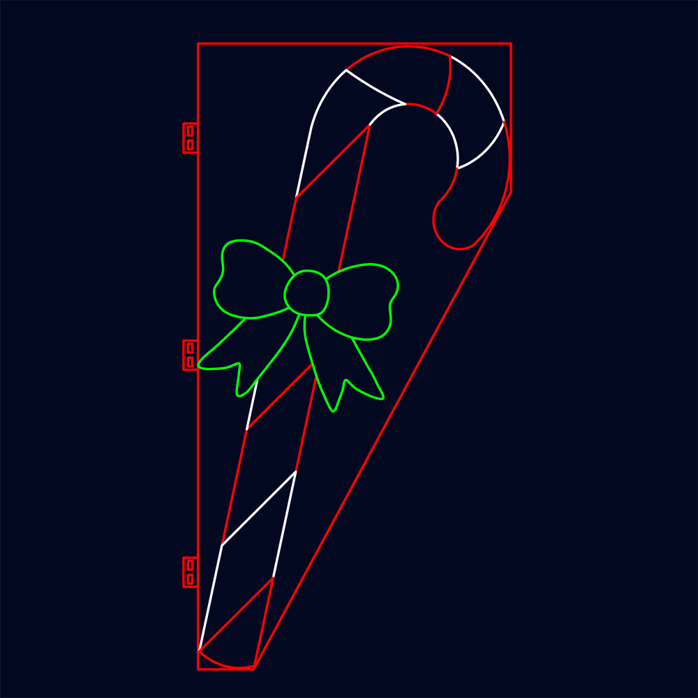 Outdoor Christmas Candy Cane Street Pole LED Motif Light