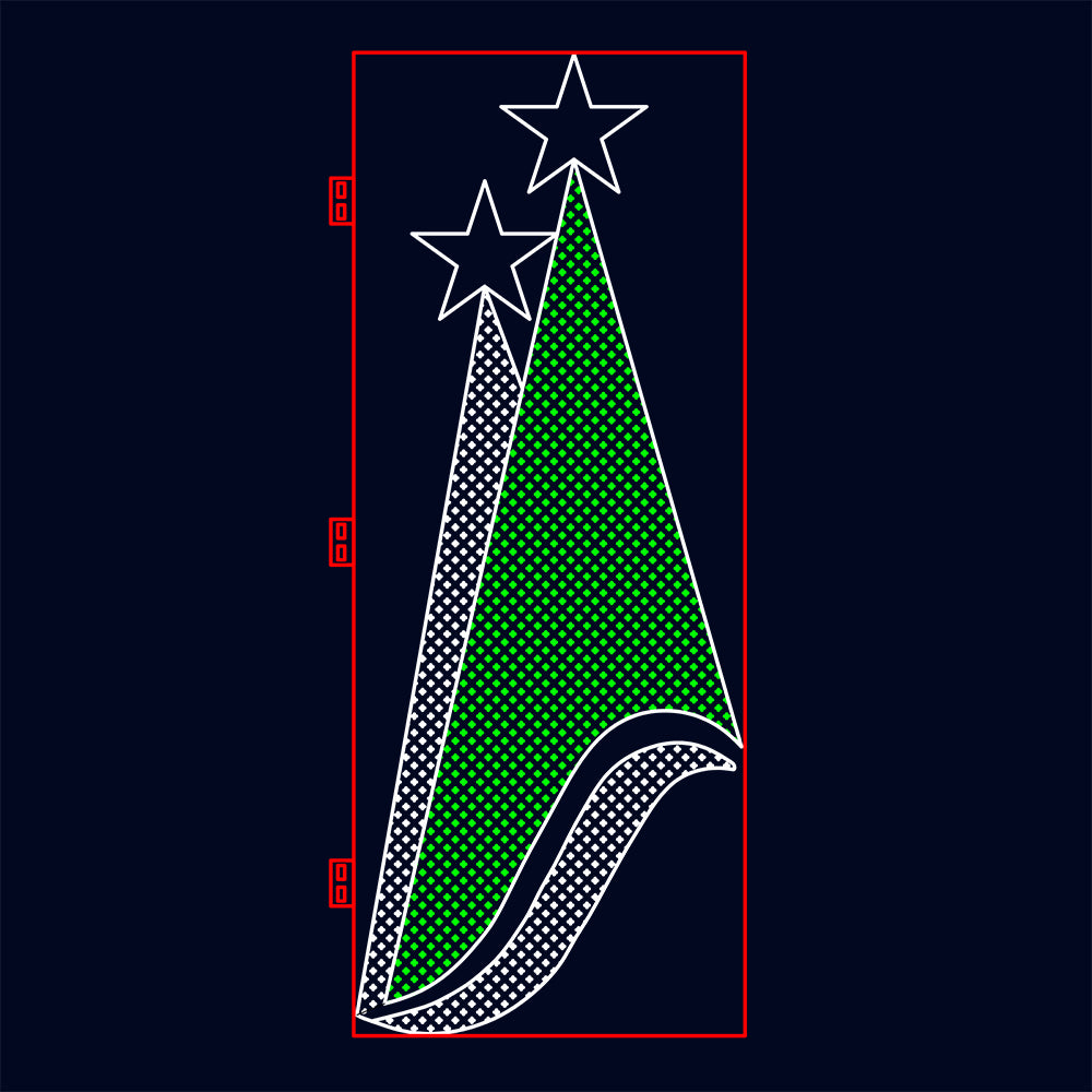 Outdoor Christmas Double Tree Star Street Pole LED Motif Light