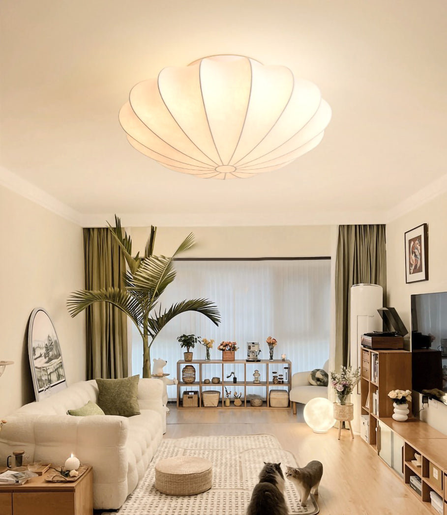 Silk lampshade pendant light white Ceiling Light Fixtures